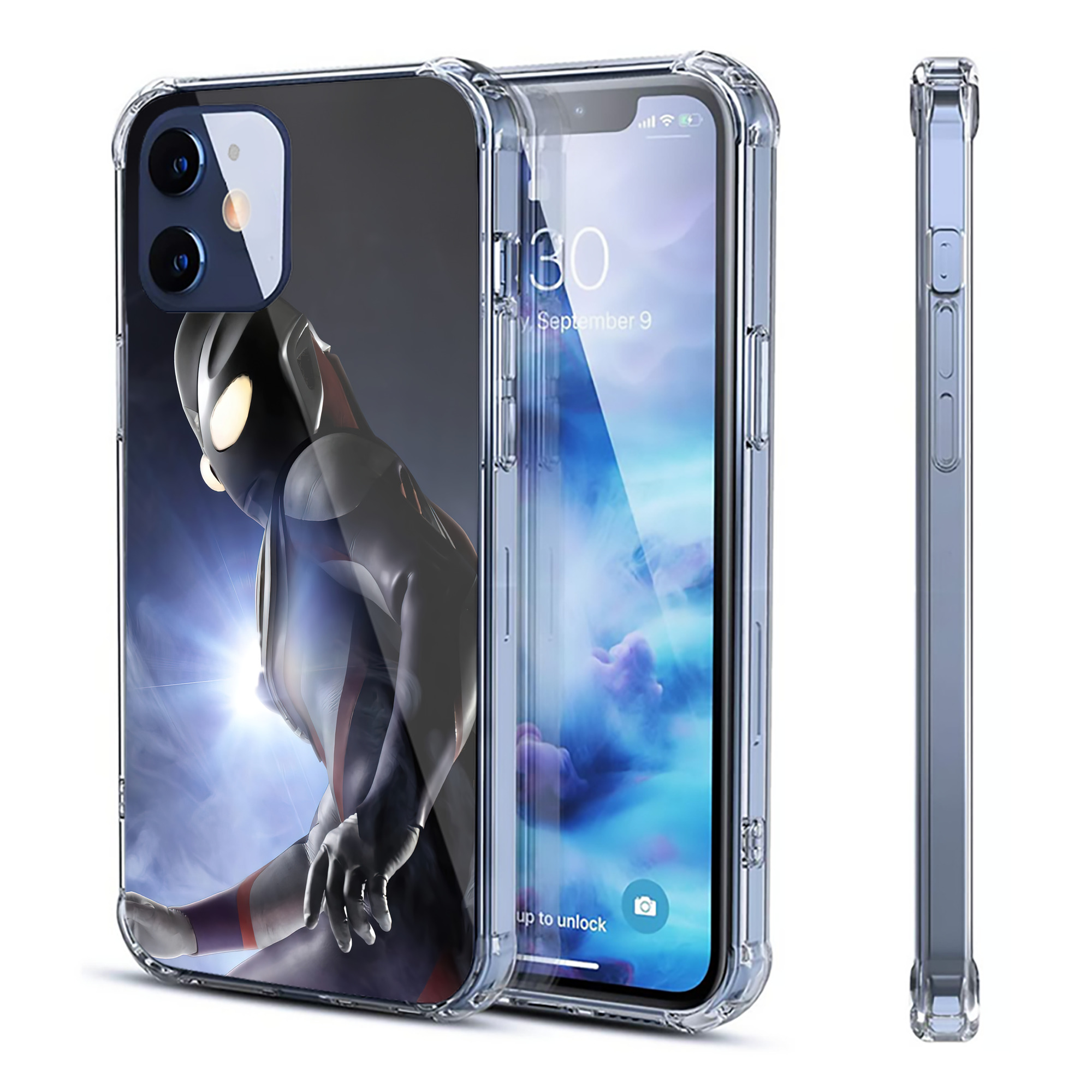 （画像用） ウルトラマン Ultraman 【iPhone 12シリーズ対応】透明スマホケース（クリアソフトケース）